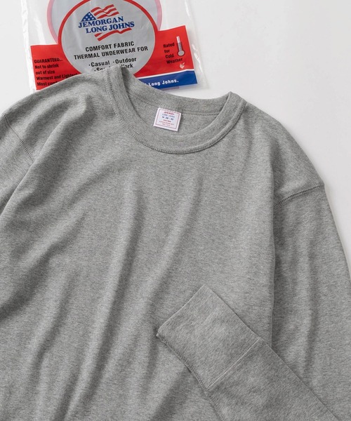 JEMORGAN（ジェーイーモーガン）の「【87】【JEMORGAN/ジェーイーモーガン】ワッフル/フライス クルーネック ロングスリーブ Tシャツ/無地Ｔ/パックT/インナーウェア（Tシャツ/カットソー・メンズ・ホワイト/ネイビー/ブラック/カーキ/オフホワイト/グレー/チャコールグレー/ダークグレー/ブラック系その他/ホワイト系その他/グレー系その他・S/M/L/XL）」の9枚目の写真