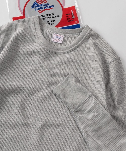JEMORGAN（ジェーイーモーガン）の「【87】【JEMORGAN/ジェーイーモーガン】ワッフル/フライス クルーネック ロングスリーブ Tシャツ/無地Ｔ/パックT/インナーウェア（Tシャツ/カットソー・メンズ・ホワイト/ネイビー/ブラック/カーキ/オフホワイト/グレー/チャコールグレー/ダークグレー/ブラック系その他/ホワイト系その他/グレー系その他・S/M/L/XL）」の7枚目の写真