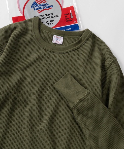 JEMORGAN（ジェーイーモーガン）の「【87】【JEMORGAN/ジェーイーモーガン】ワッフル/フライス クルーネック ロングスリーブ Tシャツ/無地Ｔ/パックT/インナーウェア（Tシャツ/カットソー・メンズ・ホワイト/ネイビー/ブラック/カーキ/オフホワイト/グレー/チャコールグレー/ダークグレー/ブラック系その他/ホワイト系その他/グレー系その他・S/M/L/XL）」の10枚目の写真