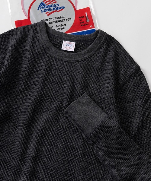JEMORGAN（ジェーイーモーガン）の「【87】【JEMORGAN/ジェーイーモーガン】ワッフル/フライス クルーネック ロングスリーブ Tシャツ/無地Ｔ/パックT/インナーウェア（Tシャツ/カットソー・メンズ・ホワイト/ネイビー/ブラック/カーキ/オフホワイト/グレー/チャコールグレー/ダークグレー/ブラック系その他/ホワイト系その他/グレー系その他・S/M/L/XL）」の6枚目の写真