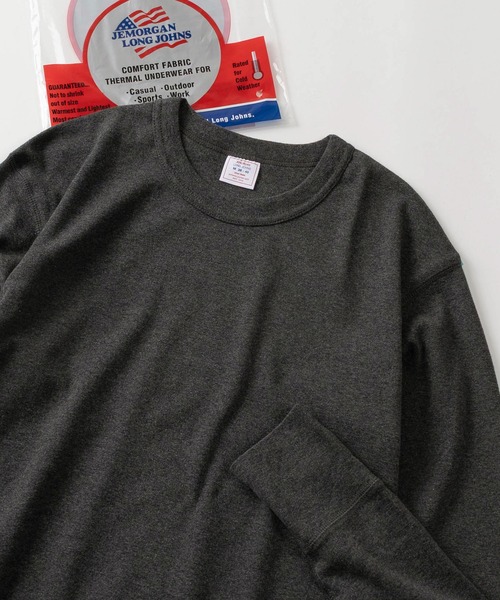 JEMORGAN（ジェーイーモーガン）の「【87】【JEMORGAN/ジェーイーモーガン】ワッフル/フライス クルーネック ロングスリーブ Tシャツ/無地Ｔ/パックT/インナーウェア（Tシャツ/カットソー・メンズ・ホワイト/ネイビー/ブラック/カーキ/オフホワイト/グレー/チャコールグレー/ダークグレー/ブラック系その他/ホワイト系その他/グレー系その他・S/M/L/XL）」の8枚目の写真