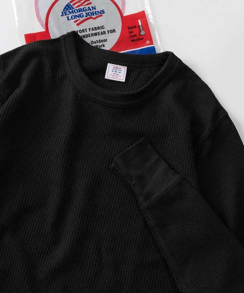 JEMORGAN（ジェーイーモーガン）の「【87】【JEMORGAN/ジェーイーモーガン】ワッフル/フライス クルーネック ロングスリーブ Tシャツ/無地Ｔ/パックT/インナーウェア（Tシャツ/カットソー・メンズ・ホワイト/ネイビー/ブラック/カーキ/オフホワイト/グレー/チャコールグレー/ダークグレー/ブラック系その他/ホワイト系その他/グレー系その他・S/M/L/XL）」の4枚目の写真