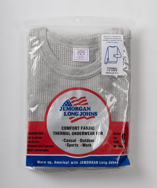 JEMORGAN（ジェーイーモーガン）の「【87】【JEMORGAN/ジェーイーモーガン】ワッフル/フライス クルーネック ロングスリーブ Tシャツ/無地Ｔ/パックT/インナーウェア（Tシャツ/カットソー・メンズ・ホワイト/ネイビー/ブラック/カーキ/オフホワイト/グレー/チャコールグレー/ダークグレー/ブラック系その他/ホワイト系その他/グレー系その他・S/M/L/XL）」の14枚目の写真