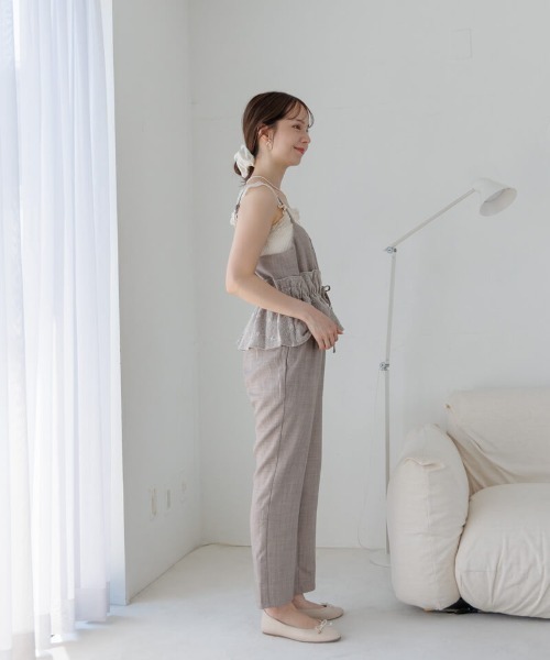 flower(フラワー)の「レディーフレアロンパース(つなぎ/オールインワン・レディース・グレー/ブラウン・FREE)」の4枚目の写真