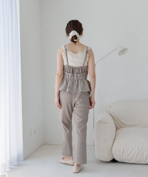 flower(フラワー)の「レディーフレアロンパース(つなぎ/オールインワン・レディース・グレー/ブラウン・FREE)」の5枚目の写真