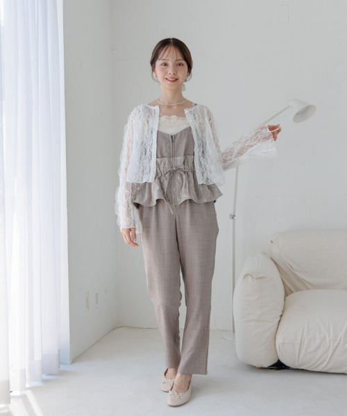 flower(フラワー)の「レディーフレアロンパース(つなぎ/オールインワン・レディース・グレー/ブラウン・FREE)」の6枚目の写真