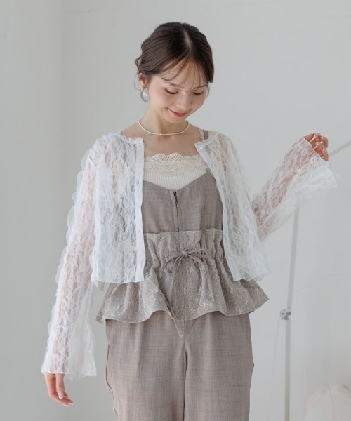 flower(フラワー)の「レディーフレアロンパース(つなぎ/オールインワン・レディース・グレー/ブラウン・FREE)」の7枚目の写真