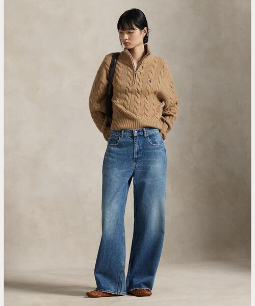 現行　RALPH LAURENラルフローレン　カシミヤ　ハーフジップ　ニット　S 楽天市場】ポロ ラルフローレン メンズ ウール/カシミア ハーフ