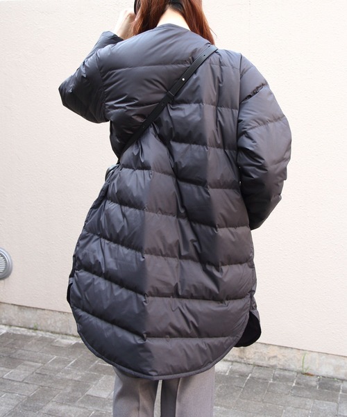 ORCIVAL（オーシバル）の「ORCIVAL/オーシバル　ラウンドネックロングコート　ROUND NECK LONG COAT　OR-A0602 DPR（ダウンジャケット/コート・レディース・オリーブ/ブラック/キャメル・2）」の8枚目の写真