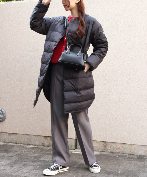 ORCIVAL（オーシバル）の「ORCIVAL/オーシバル　ラウンドネックロングコート　ROUND NECK LONG COAT　OR-A0602 DPR（ダウンジャケット/コート・レディース・オリーブ/ブラック/キャメル・2）」の10枚目の写真