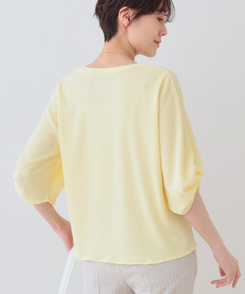 INDIVI（インディヴィ）の「【洗える】タックデザインスリーブ ジャージトップス（Tシャツ/カットソー・レディース・ブラック/イエロー系その他/ブルーグリーン/ホワイト系3・05/13/38/15 ）」の22枚目の写真