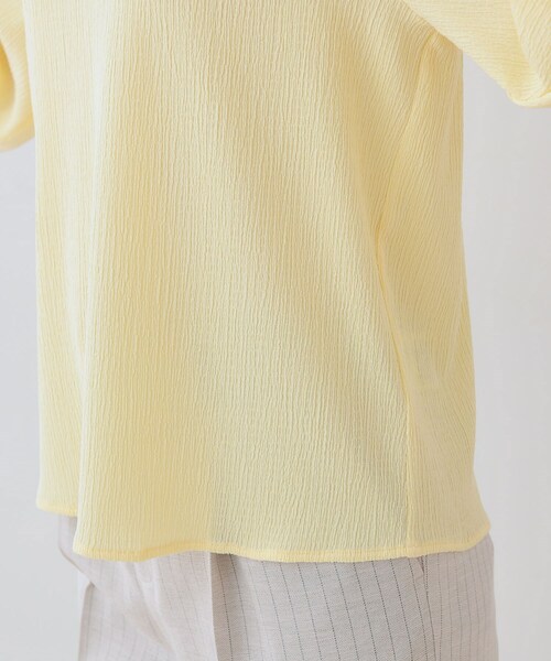 INDIVI（インディヴィ）の「【洗える】タックデザインスリーブ ジャージトップス（Tシャツ/カットソー・レディース・ブラック/イエロー系その他/ブルーグリーン/ホワイト系3・05/13/38/15 ）」の7枚目の写真