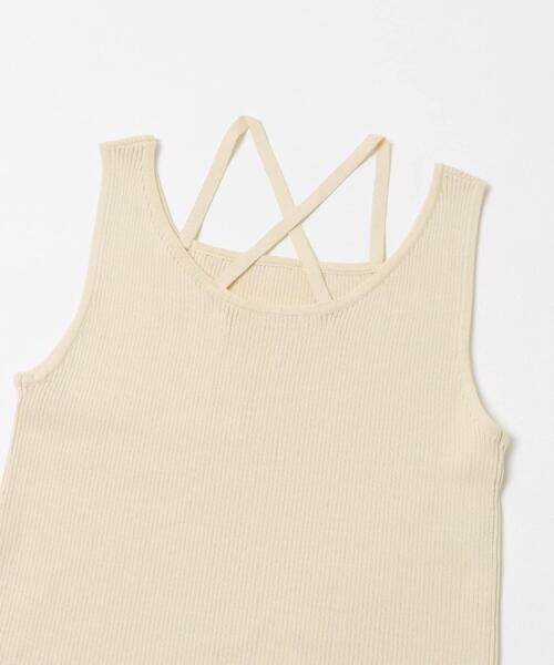 KBF(ケイビーエフ)の「BACKクロスニットタンク(タンクトップ・レディース・ライトベージュ/ブラウン/ブラック・ONE)」の13枚目の写真