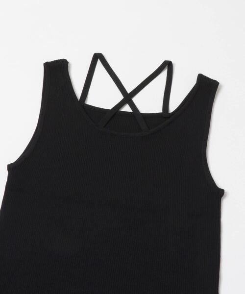 KBF(ケイビーエフ)の「BACKクロスニットタンク(タンクトップ・レディース・ライトベージュ/ブラウン/ブラック・ONE)」の7枚目の写真