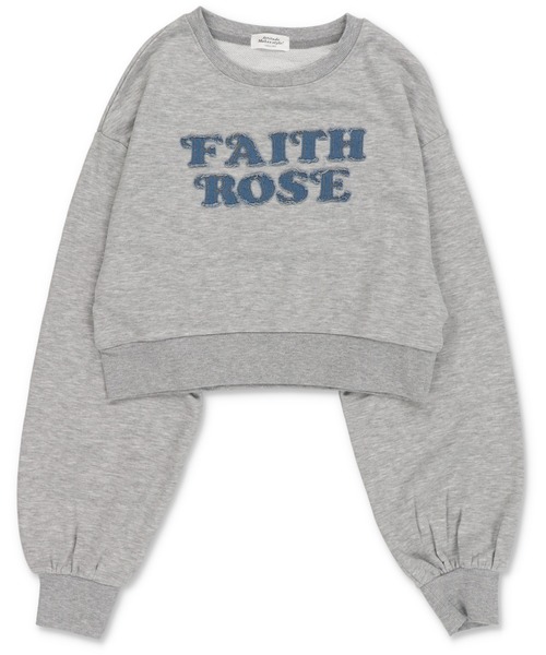 SPINNS（スピンズ）の「旬見え☆デニム貼り付けロゴショートスウェット（スウェット・レディース・ブラック/レッド/オートミール/杢グレー・ONESIZE）」の14枚目の写真