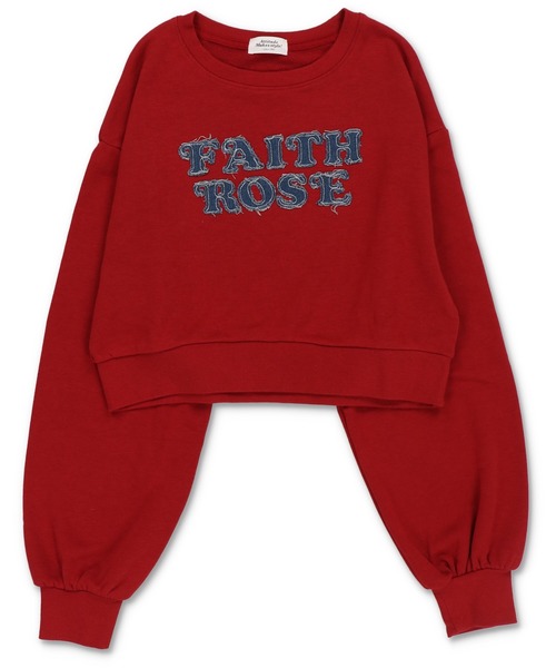 SPINNS（スピンズ）の「旬見え☆デニム貼り付けロゴショートスウェット（スウェット・レディース・ブラック/レッド/オートミール/杢グレー・ONESIZE）」の13枚目の写真