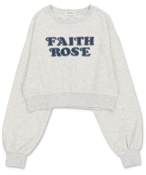 SPINNS（スピンズ）の「旬見え☆デニム貼り付けロゴショートスウェット（スウェット・レディース・ブラック/レッド/オートミール/杢グレー・ONESIZE）」の12枚目の写真