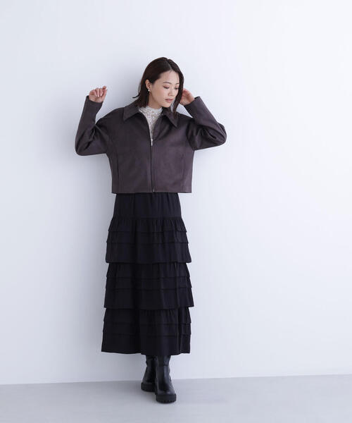 NATURAL BEAUTY BASIC(ナチュラルビューティーベーシック)の「◇【Oggi掲載】ステンカラーフェイクスエードブルゾン(ブルゾン・レディース・ブラウン/ベージュ/チャコールグレー・SMALL/MEDIUM)」の15枚目の写真