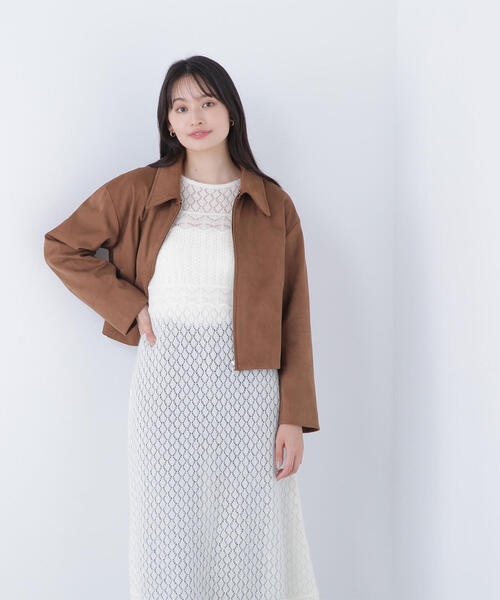 NATURAL BEAUTY BASIC(ナチュラルビューティーベーシック)の「◇【Oggi掲載】ステンカラーフェイクスエードブルゾン(ブルゾン・レディース・ブラウン/ベージュ/チャコールグレー・SMALL/MEDIUM)」の20枚目の写真