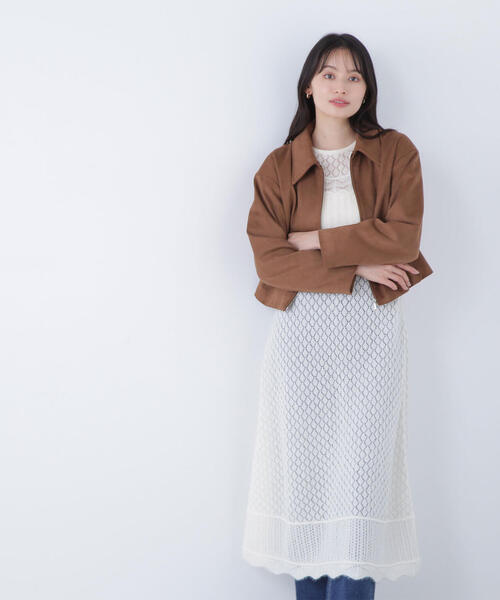 NATURAL BEAUTY BASIC(ナチュラルビューティーベーシック)の「◇【Oggi掲載】ステンカラーフェイクスエードブルゾン(ブルゾン・レディース・ブラウン/ベージュ/チャコールグレー・SMALL/MEDIUM)」の11枚目の写真