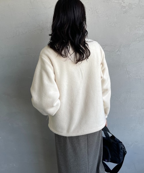 KELTY（ケルティ）の「[KELTY/ケルティ] 別注 クルーネック フリースカーディガン（ノーカラージャケット・レディース・チャコールグレー/ブルー/アイボリー・S/M）」の14枚目の写真