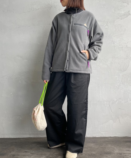 KELTY（ケルティ）の「[KELTY/ケルティ] 別注 クルーネック フリースカーディガン（ノーカラージャケット・レディース・チャコールグレー/ブルー/アイボリー・S/M）」の7枚目の写真