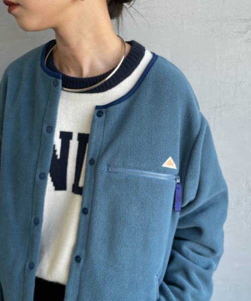 KELTY（ケルティ）の「[KELTY/ケルティ] 別注 クルーネック フリースカーディガン（ノーカラージャケット・レディース・チャコールグレー/ブルー/アイボリー・S/M）」の19枚目の写真