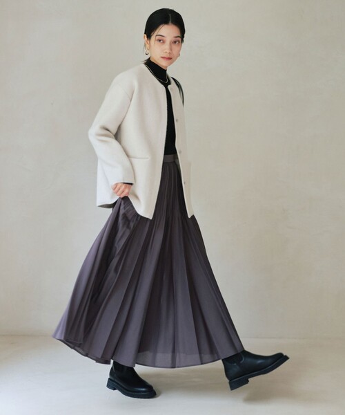 green label relaxing（グリーンレーベルリラクシング）の「［size SHORTあり］FOXブレンド セッケツ ノーカラー カーディガン（カーディガン/ボレロ・レディース・オフホワイト/ネイビー/ベージュ・FREE/SHORT）」の12枚目の写真