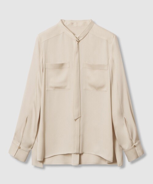 ANAYI(アナイ)の「ストレッチサテンタイ付き ブラウス〈セットアップ対応商品〉(シャツ/ブラウス・レディース・ベージュ/ブラウン/ブラック・38)」の18枚目の写真
