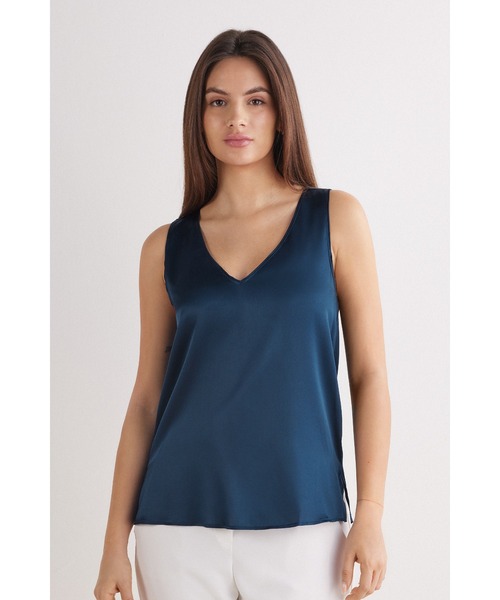 シルク Vネック タンクトップ（タンクトップ）｜Intimissimi（インティ