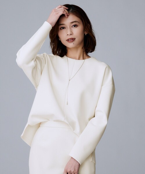 UNTITLED アンタイトル　ジップアップブルゾン　白アイボリー　M 新品 セットアップ可／フォーマル】ツイードジャケット