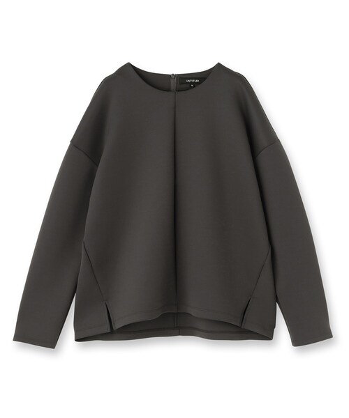 UNTITLED（アンタイトル）の「【セットアップ可/洗える】ダンボールジャージ プルオーバー（Tシャツ/カットソー・レディース・チャコールグレー/アイボリー/ブラック・44/04/02/00/50/48）」の4枚目の写真