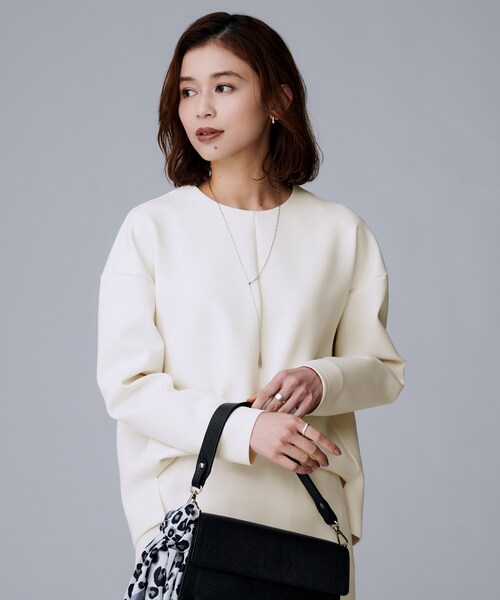 UNTITLED（アンタイトル）の「【セットアップ可/洗える】ダンボールジャージ プルオーバー（Tシャツ/カットソー・レディース・チャコールグレー/アイボリー/ブラック・44/04/02/00/50/48）」の5枚目の写真