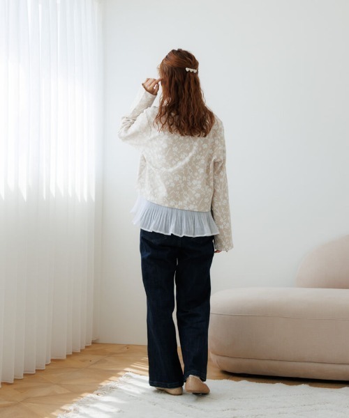 flower(フラワー)の「ランピーフローラルトップ(Tシャツ/カットソー・レディース・ブラック/ベージュ・FREE)」の7枚目の写真