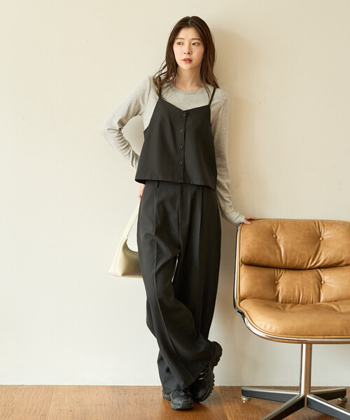 セール】限定展開 ソフトタッチ ツイル キャミ ビスチェ セットアップ