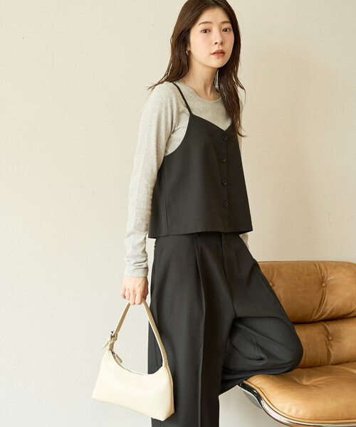 限定展開 ソフトタッチ ツイル キャミ ビスチェ セットアップ