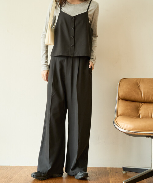 限定展開 ソフトタッチ ツイル キャミ ビスチェ セットアップ