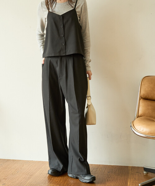 troisトロワ♡ストレッチツイル×シルケット天竺 ビスチェ　セットアップ troisトロワ♡ストレッチツイル×シルケット天竺 ビスチェ