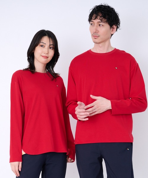 Arnold Palmer（アーノルドパーマー）の「シェア スムースコットン ラウンドヘム ロングTシャツ（Tシャツ/カットソー・レディース・ホワイト/ブラック/レッド・LL/XS/L/M/S）」の3枚目の写真