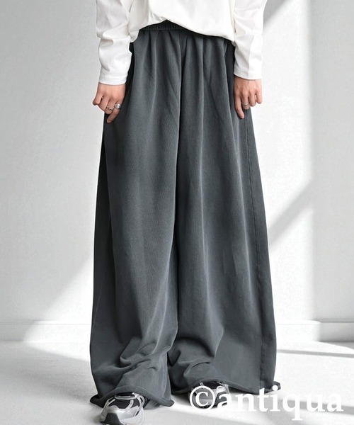 antiqua(アンティカ)の「裏毛ワイドパンツ(その他パンツ・レディース・ブラック/ダークグレー・MEDIUM/LARGE)」の1枚目の写真