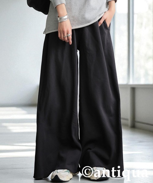 antiqua(アンティカ)の「裏毛ワイドパンツ(その他パンツ・レディース・ブラック/ダークグレー・MEDIUM/LARGE)」の2枚目の写真