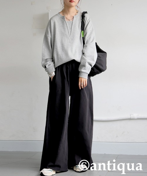 antiqua(アンティカ)の「裏毛ワイドパンツ(その他パンツ・レディース・ブラック/ダークグレー・MEDIUM/LARGE)」の3枚目の写真