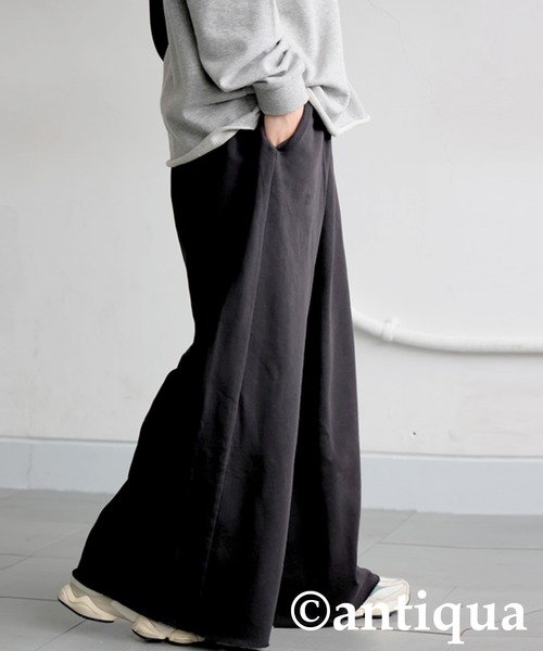 antiqua(アンティカ)の「裏毛ワイドパンツ(その他パンツ・レディース・ブラック/ダークグレー・MEDIUM/LARGE)」の4枚目の写真