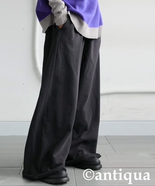 antiqua(アンティカ)の「裏毛ワイドパンツ(その他パンツ・レディース・ブラック/ダークグレー・MEDIUM/LARGE)」の6枚目の写真