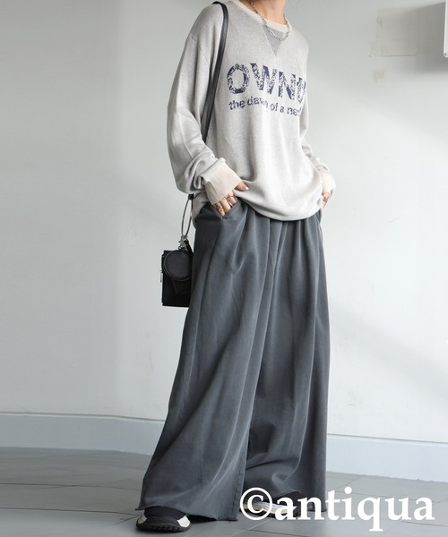 antiqua(アンティカ)の「裏毛ワイドパンツ(その他パンツ・レディース・ブラック/ダークグレー・MEDIUM/LARGE)」の14枚目の写真
