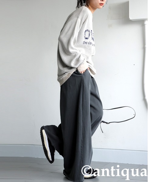 antiqua(アンティカ)の「裏毛ワイドパンツ(その他パンツ・レディース・ブラック/ダークグレー・MEDIUM/LARGE)」の15枚目の写真
