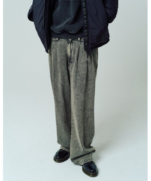 ADAMPATEK/アダムパテック】needlestripe denim wide pants ワイド 