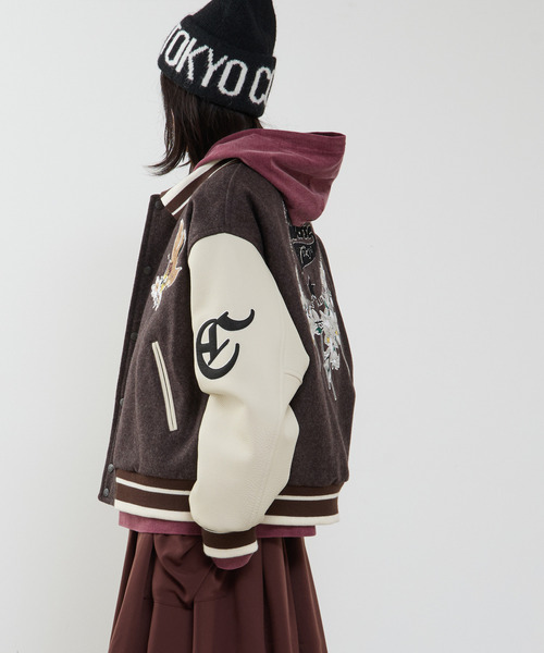 SKOOKUM(スクーカム)の「【SKOOKUM】VARSITY JACKET(スタジャン・レディース・ブラウン/ネイビー・SMALL/MEDIUM)」の12枚目の写真
