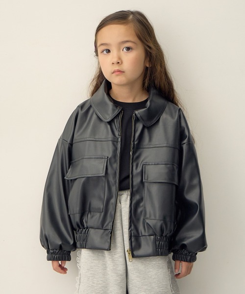 フェイクレザーブルゾン セール】【べストセラー】フェイクレザーブルゾン/ビッグ