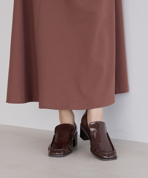 forksy.（フォルクシー）の「【forksy.】【オケージョン対応】スクエアトゥギャザーデザインヒールローファー（ローファー・レディース・ブラック/ブラウン/モカ・S/M/L）」の20枚目の写真